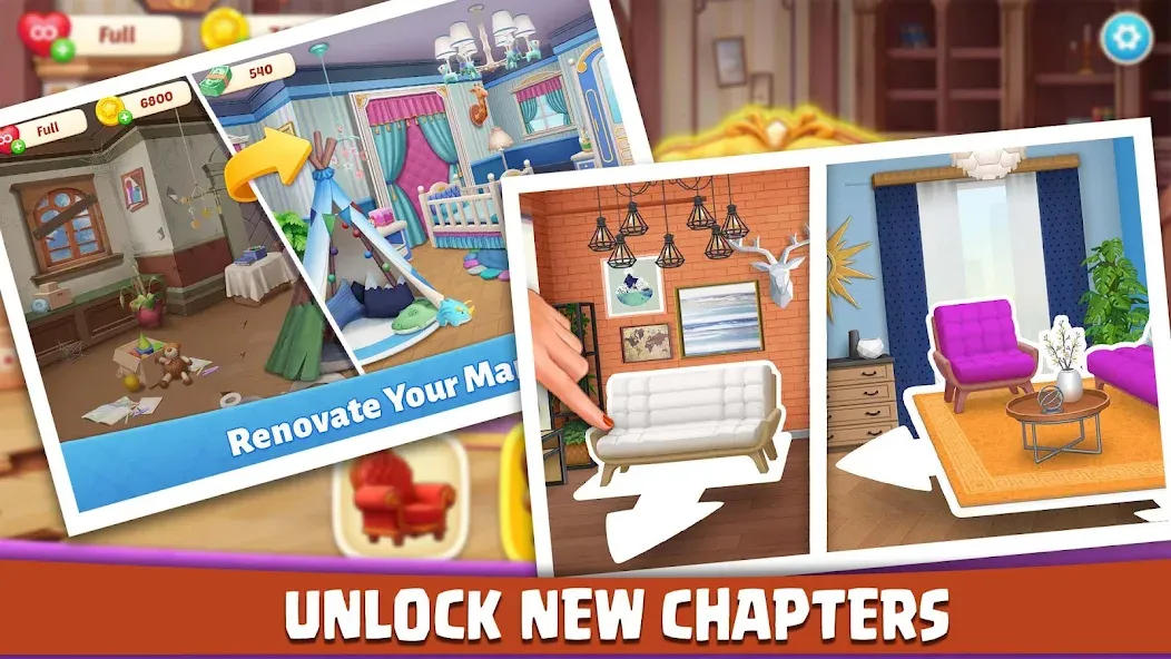 House Design: Redecor Makeover (Хаус Дизайн) [МОД: Меню, Бесконечные монеты и Открытые уровни] Screenshot 3