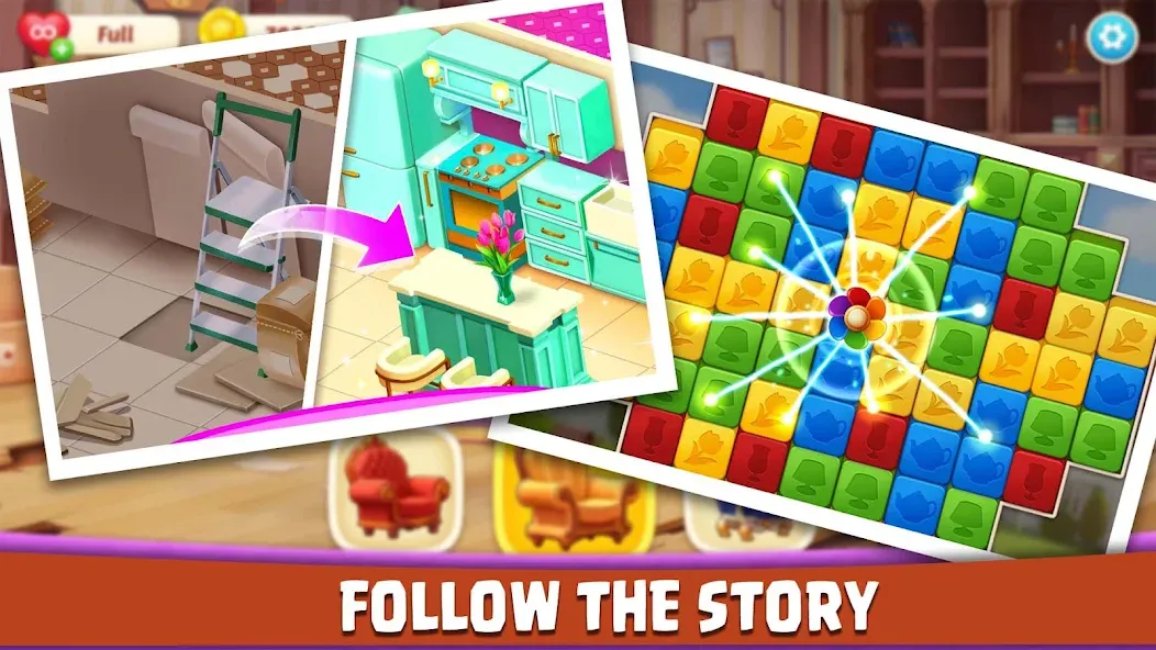 House Design: Redecor Makeover (Хаус Дизайн) [МОД: Меню, Бесконечные монеты и Открытые уровни] Screenshot 4