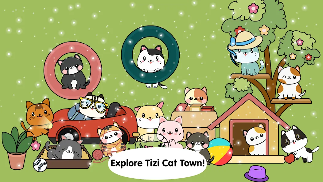 My Cat Town - Tizi Pet Games [МОД: Много монет, Открытые уровни и Мега MOD] Screenshot 1
