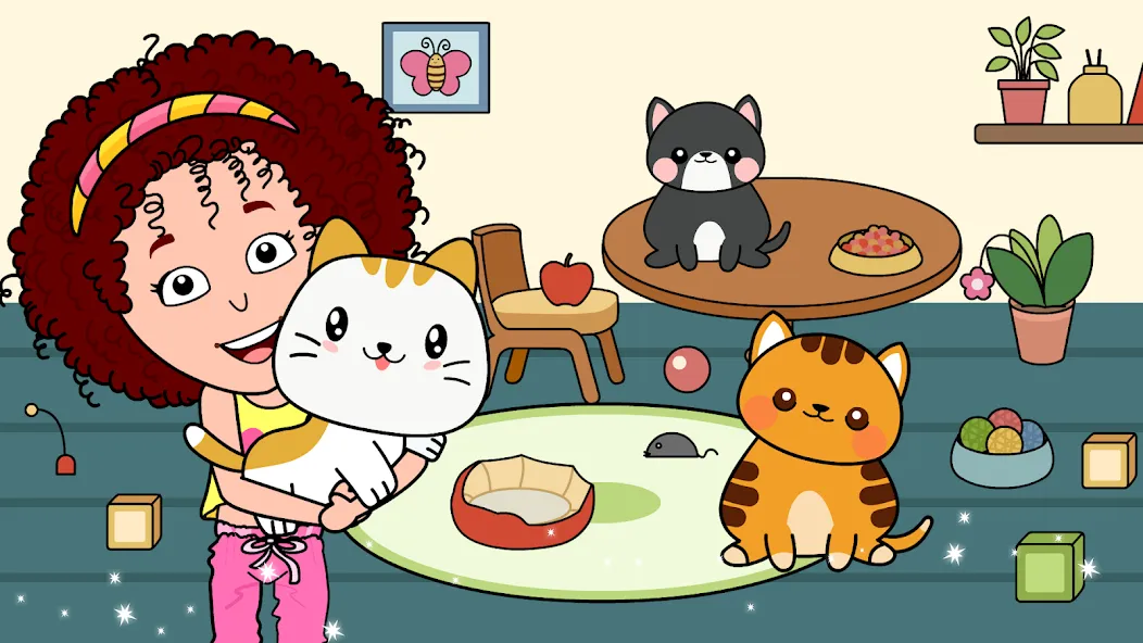 My Cat Town - Tizi Pet Games [МОД: Много монет, Открытые уровни и Мега MOD] Screenshot 2