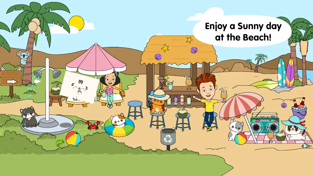 My Cat Town - Tizi Pet Games [МОД: Много монет, Открытые уровни и Мега MOD] Screenshot 3