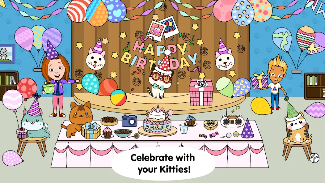 My Cat Town - Tizi Pet Games [МОД: Много монет, Открытые уровни и Мега MOD] Screenshot 4