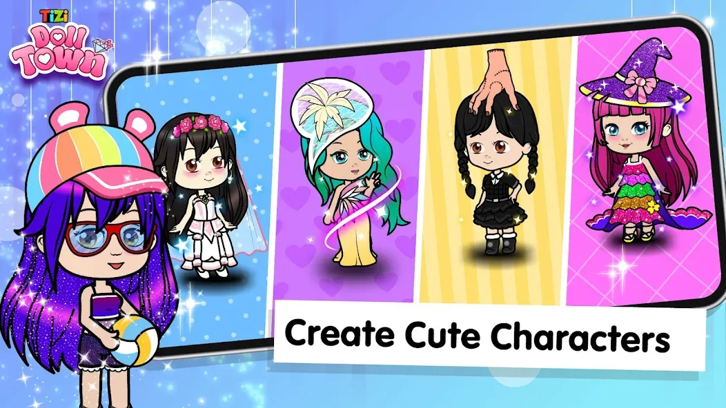 Tizi Town: Doll Dress Up Games [МОД: Все открыто, Дополнительные деньги и Меню MOD] Screenshot 2