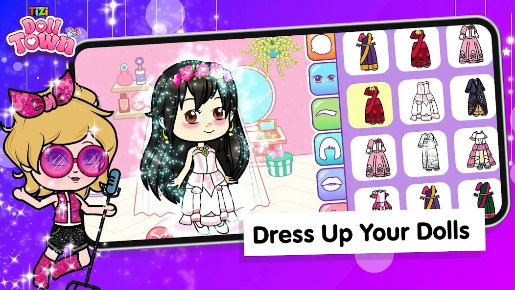 Tizi Town: Doll Dress Up Games [МОД: Все открыто, Дополнительные деньги и Меню MOD] Screenshot 3