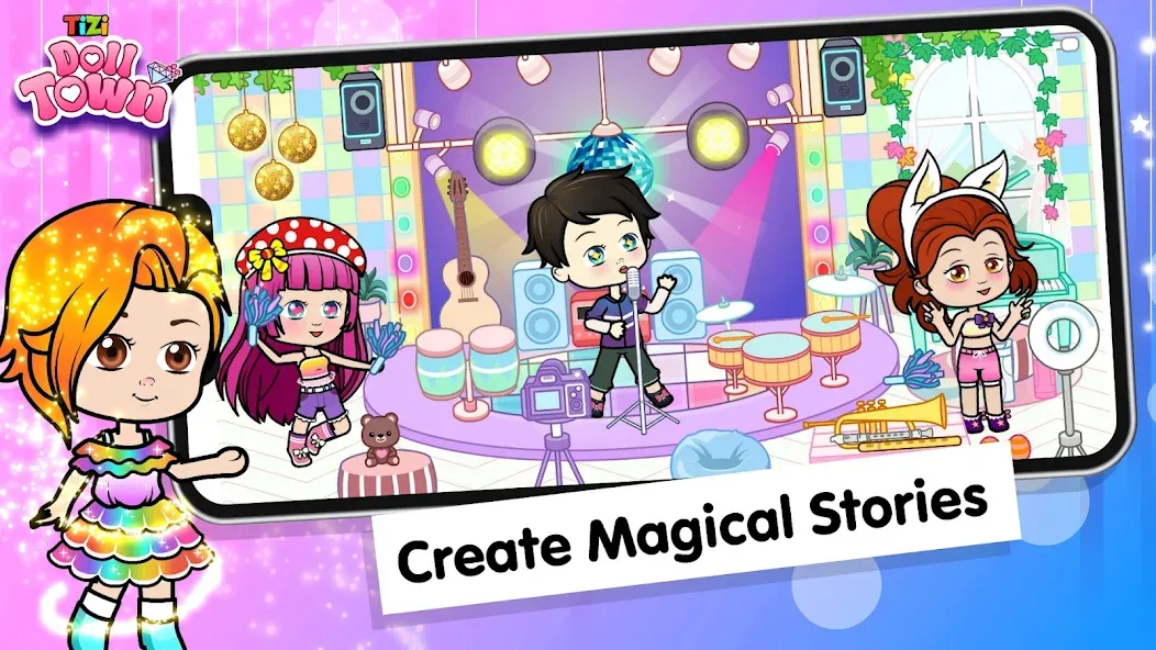 Tizi Town: Doll Dress Up Games [МОД: Все открыто, Дополнительные деньги и Меню MOD] Screenshot 5