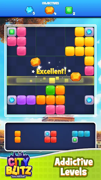 City Blitz-Block Puzzle Blast (Блок Головоломка Кинг) [МОД: Все открыто, Дополнительные деньги и Меню MOD] Screenshot 1