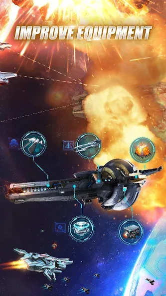 Galaxy Battleship (Гэлакси Батлшип) [МОД: Меню, Бесконечные монеты и Открытые уровни] Screenshot 3