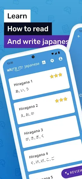 Write It! Japanese [МОД: Меню, Бесконечные монеты и Открытые уровни] Screenshot 1