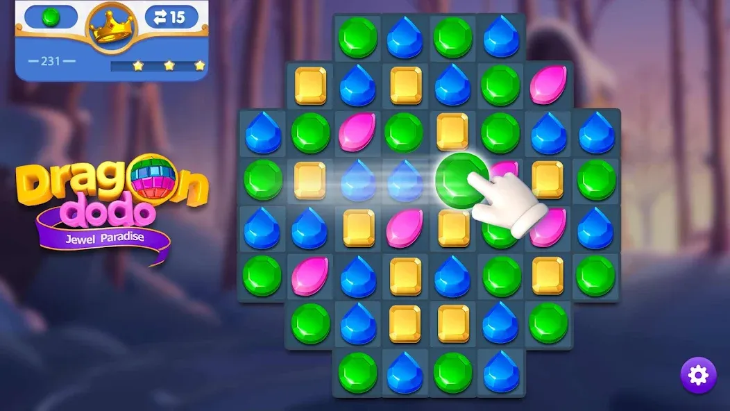 Dragondodo - Jewel Blast [МОД: Все открыто, Дополнительные деньги и Меню MOD] Screenshot 5