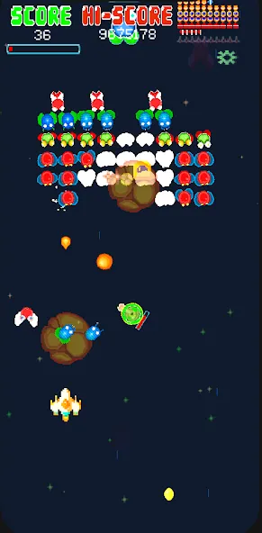 Galaxiga Retro Arcade Action (Галаксига Ретро Аркейд Экшн) [МОД: Много денег, Монет и Все открыто] Screenshot 2
