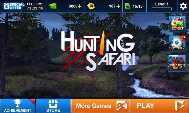 Hunting Safari 3D [МОД: Меню, Бесконечные монеты и Открытые уровни] Screenshot 4