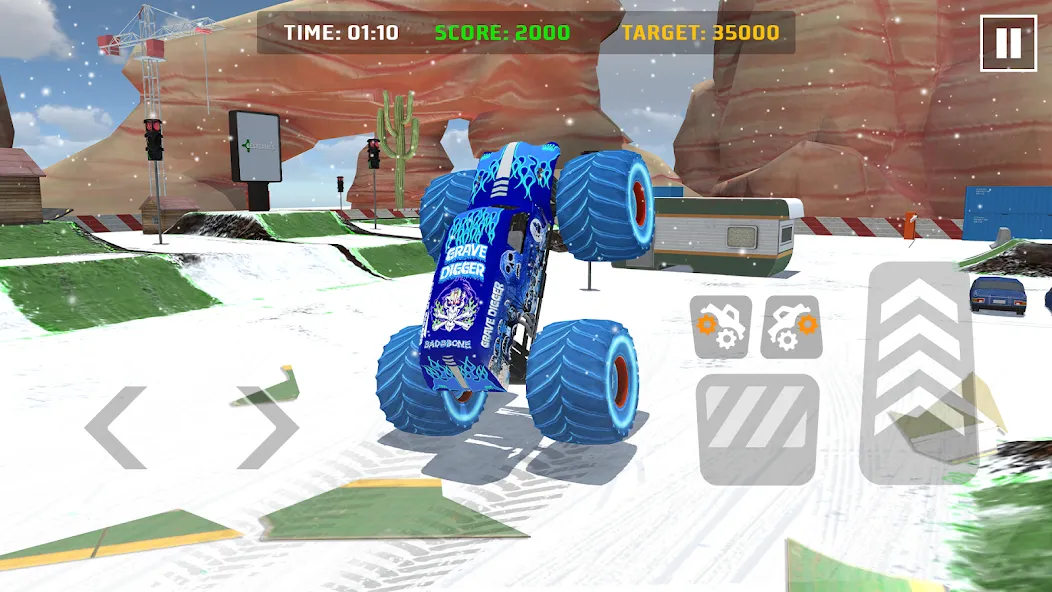 Car Games: Monster Truck Stunt (Монстртрак стант) [МОД: Много монет, Открытые уровни и Мега MOD] Screenshot 1