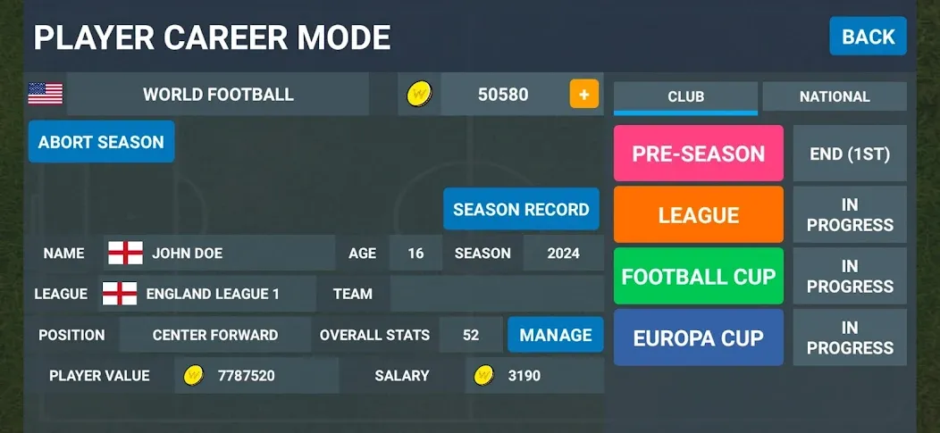 World Football Simulator (Мировой Футбольный Симулятор) [МОД: Меню, Бесконечные монеты и Открытые уровни] Screenshot 5