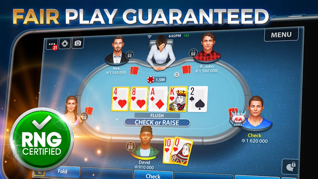 Texas Hold'em Poker: Pokerist [МОД: Бесконечные деньги, Монеты и Мега MOD] Screenshot 1