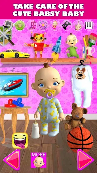 Talking Babsy Baby [МОД: Бесконечные деньги, Монеты и Мега MOD] Screenshot 1