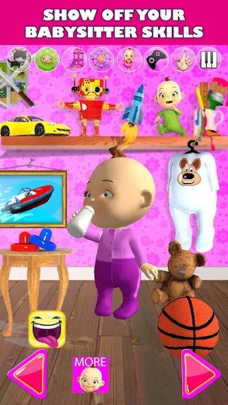 Talking Babsy Baby [МОД: Бесконечные деньги, Монеты и Мега MOD] Screenshot 4