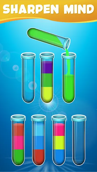 Water Sort Color Sorting games (Вотер Сорт Колор Сортинг гейм) [МОД: Деньги, Монеты и Меню MOD] Screenshot 1