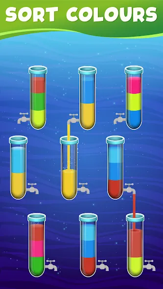 Water Sort Color Sorting games (Вотер Сорт Колор Сортинг гейм) [МОД: Деньги, Монеты и Меню MOD] Screenshot 2