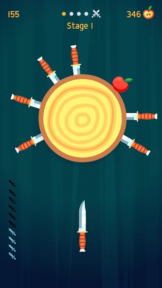 Knife Hit (На русский язык   переводится как Удар ножом) [МОД: Много монет, Открытые уровни и Мега MOD] Screenshot 1