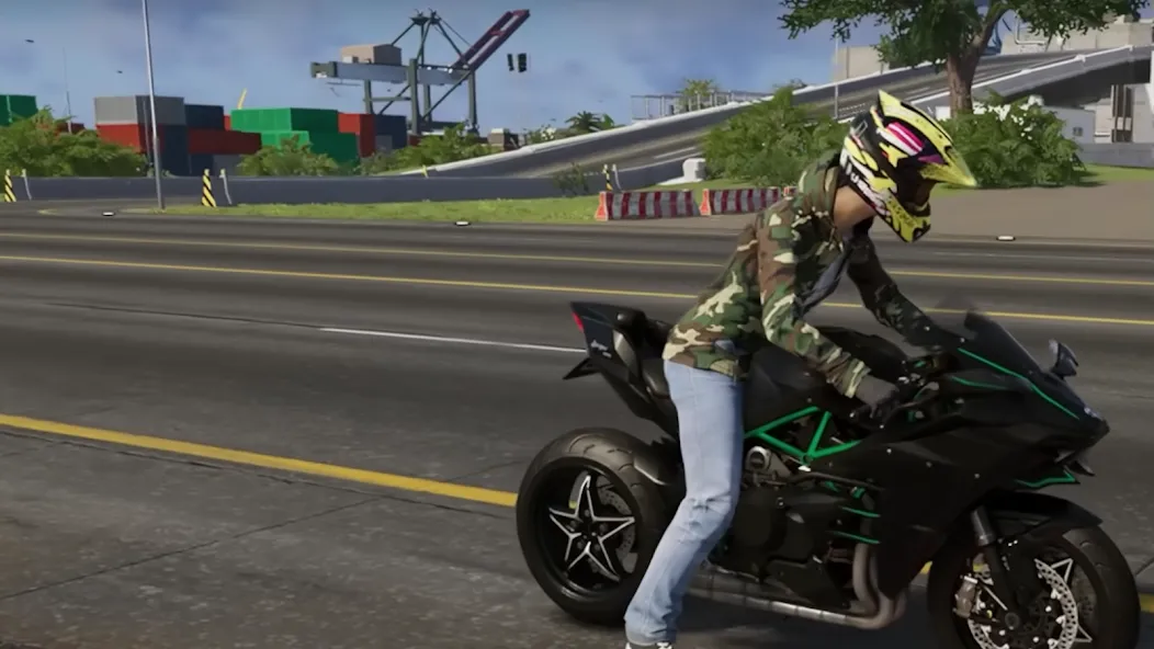 Kawasaki Ninja H2r Games 3D (Кавасаки Ниндзя 2р Игры 3D) [МОД: Много монет, Открытые уровни и Мега MOD] Screenshot 1