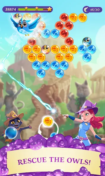 Bubble Witch 3 Saga (Бабл Витч 3 Сага) [МОД: Меню, Бесконечные монеты и Открытые уровни] Screenshot 1