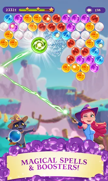 Bubble Witch 3 Saga (Бабл Витч 3 Сага) [МОД: Меню, Бесконечные монеты и Открытые уровни] Screenshot 2