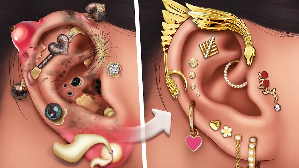 Ear Salon ASMR Ear Wax& Tattoo (АСМР) [МОД: Меню, Бесконечные монеты и Открытые уровни] Screenshot 5