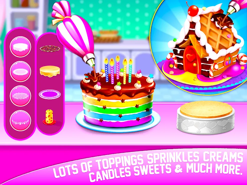Cake Maker Sweet Bakery Games [МОД: Меню, Бесконечные монеты и Открытые уровни] Screenshot 1