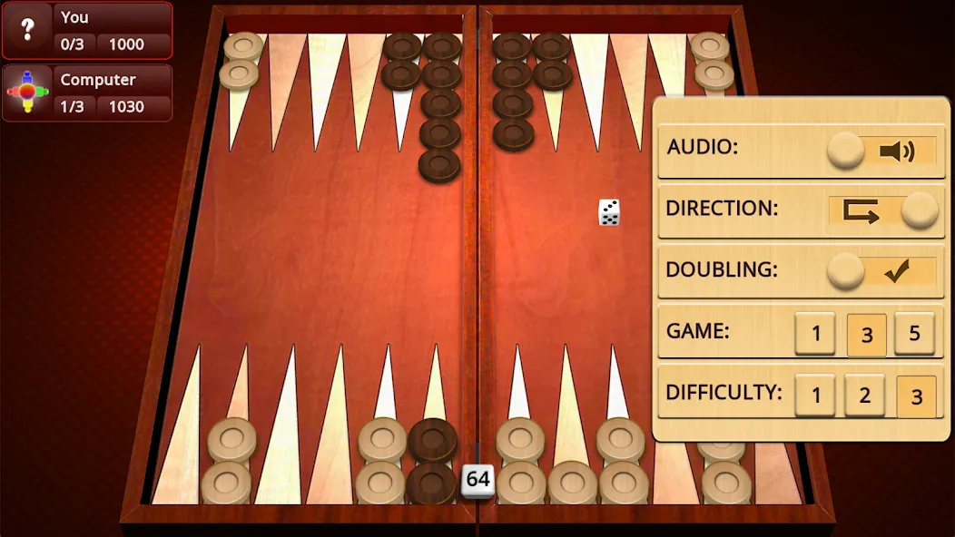 Backgammon Mighty [МОД: Меню, Бесконечные монеты и Открытые уровни] Screenshot 3