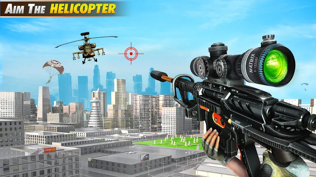 Sniper Shooter Mission Games [МОД: Все открыто, Дополнительные деньги и Меню MOD] Screenshot 1
