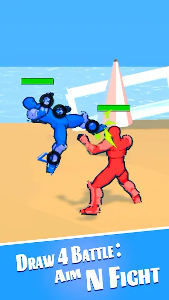 Draw 4 Battle: Aim N Fight (Драв 4 Баттл) [МОД: Бесконечные деньги, Монеты и Мега MOD] Screenshot 1