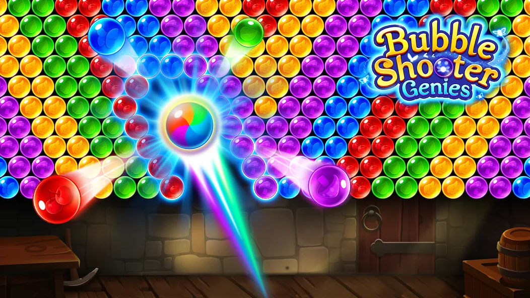 Bubble Shooter Genies [МОД: Меню, Бесконечные монеты и Открытые уровни] Screenshot 3