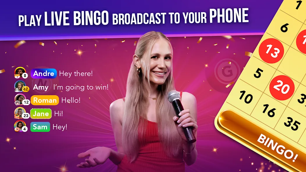 Live Play Bingo: Real Hosts (Лайв Плей Бинго) [МОД: Деньги, Монеты и Меню MOD] Screenshot 1