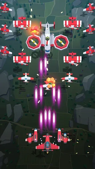 Burning Sky: Aircraft Combat (Бернинг Скай) [МОД: Меню, Бесконечные монеты и Открытые уровни] Screenshot 4