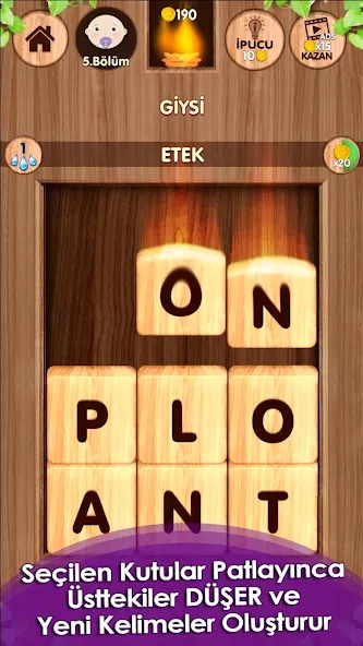 Düşen! Kelime Oyunu [МОД: Все открыто, Дополнительные деньги и Меню MOD] Screenshot 2