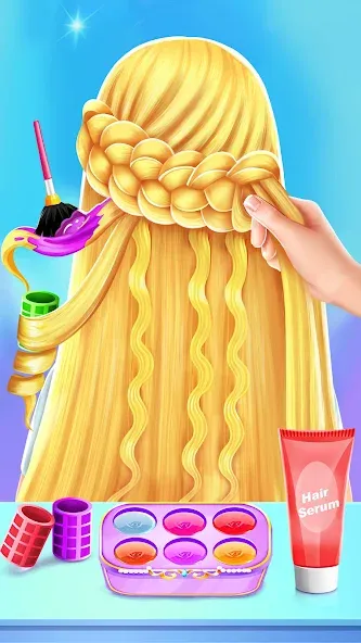 Braided Hair Salon Girls Games [МОД: Много денег, Монет и Все открыто] Screenshot 2
