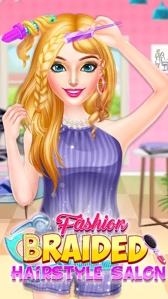 Braided Hair Salon Girls Games [МОД: Много денег, Монет и Все открыто] Screenshot 3