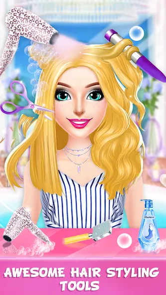 Braided Hair Salon Girls Games [МОД: Много денег, Монет и Все открыто] Screenshot 4