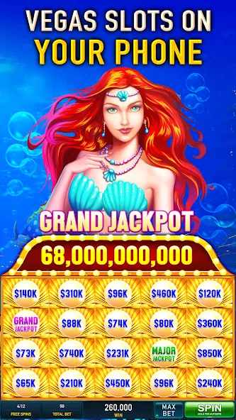 Slots Cash:Vegas Slot Machines (Слотс Кэш) [МОД: Меню, Бесконечные монеты и Открытые уровни] Screenshot 1