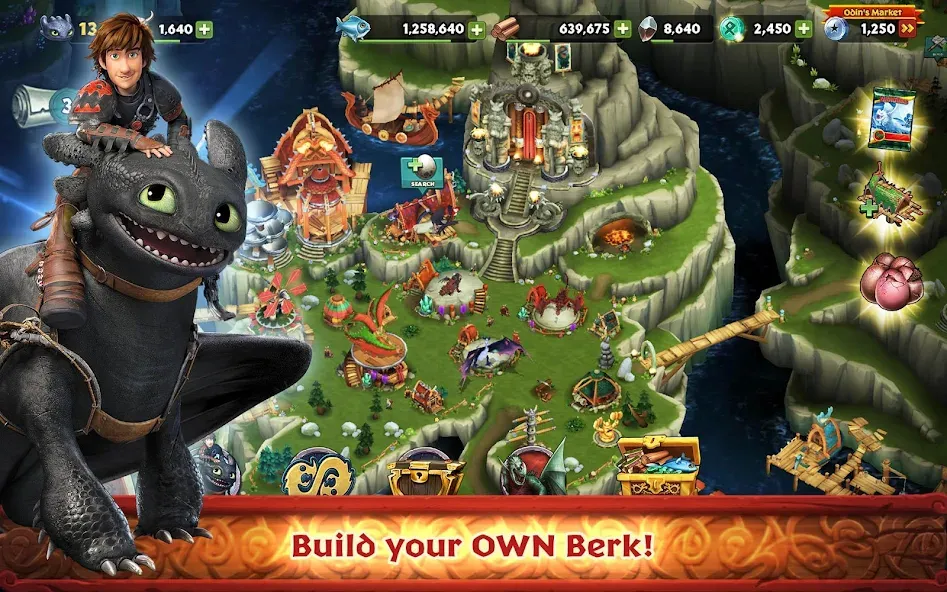Dragons: Rise of Berk (Драгонс) [МОД: Много денег, Монет и Все открыто] Screenshot 1