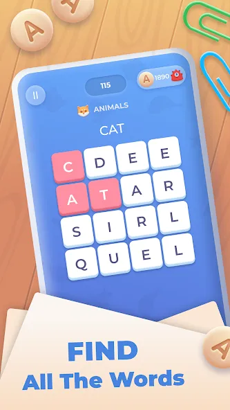 Word Wheel - Word Search [МОД: Все открыто, Дополнительные деньги и Меню MOD] Screenshot 2