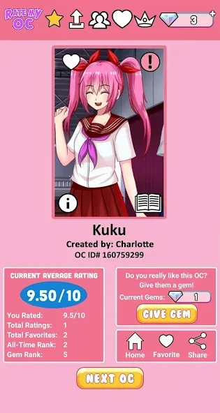 Rate My OC (Рейт Май ОК) [МОД: Много денег, Монет и Все открыто] Screenshot 4