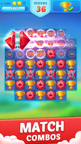 Jewel Crush™ - Match 3 Legend [МОД: Много монет, Открытые уровни и Мега MOD] Screenshot 2