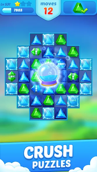 Jewel Crush™ - Match 3 Legend [МОД: Много монет, Открытые уровни и Мега MOD] Screenshot 3