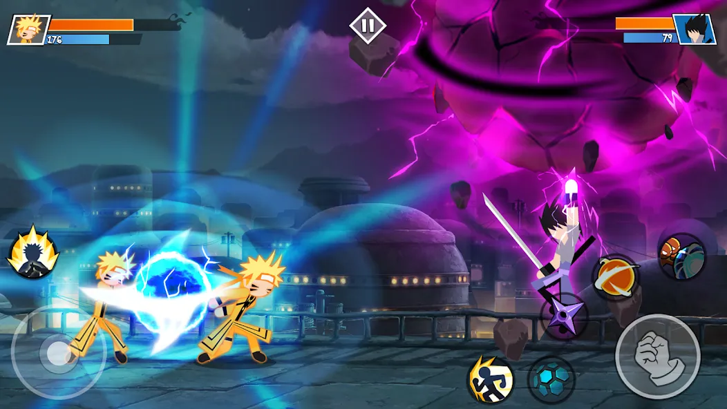 Stick Ninja Fight (Стикман Ниндзя Файт) [МОД: Бесконечные деньги, Монеты и Мега MOD] Screenshot 1