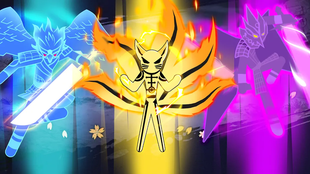 Stick Ninja Fight (Стикман Ниндзя Файт) [МОД: Бесконечные деньги, Монеты и Мега MOD] Screenshot 3