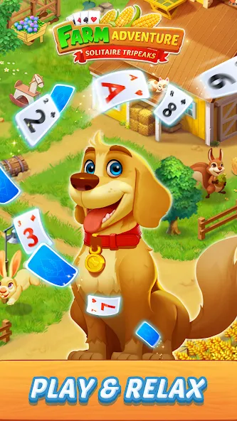 Solitaire Farm Adventure (Солитер) [МОД: Много денег, Монет и Все открыто] Screenshot 1