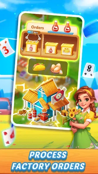 Solitaire Farm Adventure (Солитер) [МОД: Много денег, Монет и Все открыто] Screenshot 3