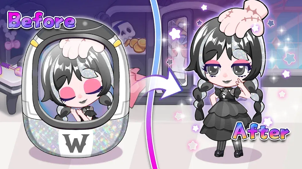Chibi Doll: My School (Чиби Долл) [МОД: Меню, Бесконечные монеты и Открытые уровни] Screenshot 1
