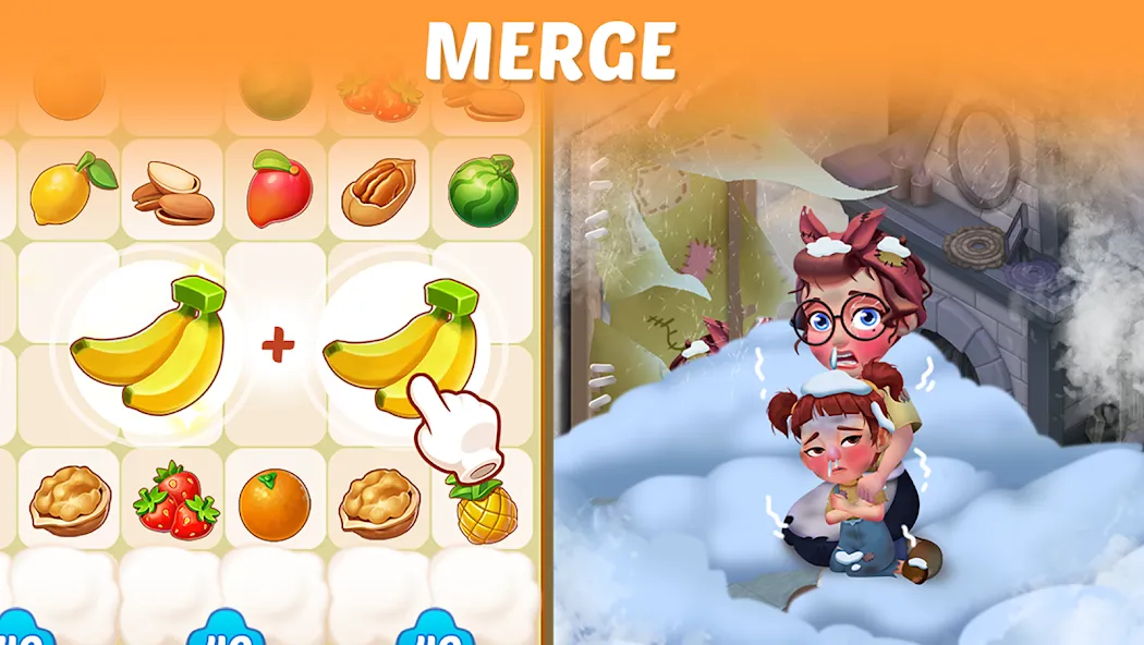 Merge Cooking:Theme Restaurant [МОД: Меню, Бесконечные монеты и Открытые уровни] Screenshot 2